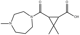 2,2-dimethyl-3-[(4-methyl-1,4-diazepan-1-yl)carbonyl]cyclopropanecarboxylic acid Structure