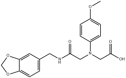 [{2-[(1,3-benzodioxol-5-ylmethyl)amino]-2-oxoethyl}(4-methoxyphenyl)amino]acetic acid Structure