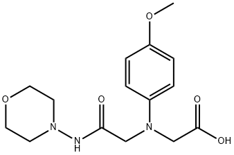 {(4-methoxyphenyl)[2-(morpholin-4-ylamino)-2-oxoethyl]amino}acetic acid 化学構造式