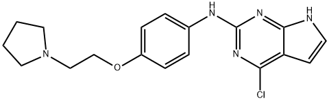 7H-Pyrrolo[2,3-d]pyriMidin-2-aMine, 4-chloro-N-[4-[2-(1-pyrrolidinyl)ethoxy]phenyl]- Struktur