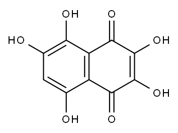 2,3,5,6,8-ペンタヒドロキシ-1,4-ナフトキノン 化学構造式