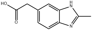 (2-メチル-1H-ベンズイミダゾール-5-イル)酢酸 化学構造式