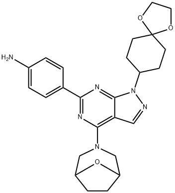 4-(4-(8-氧杂-3-氮杂双环[3.2.1]辛-3-基)-1-(1,4-二氧杂螺[4.5]癸-8, 1144068-84-7, 结构式