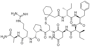 BETA-MERCAPTO-BETA,BETA-CYCLOPENTAMETHYLENE-PROPIONYL-D-ILE-PHE-ILE-ASN-CYS-PRO-ARG-ALA-NH2 Struktur