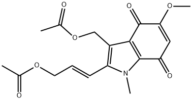 [(E)-3-[3-(乙酰氧基甲基)-5-甲氧基-1-甲基-4,7-二氧代-吲哚-2-基]丙-2-烯基]乙酸酯 结构式