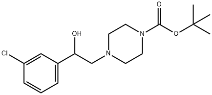 4-[2-(3-氯-苯基)-2-羟基-乙基]-哌嗪-1-羧酸叔丁基酯 结构式