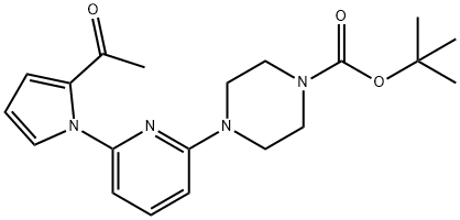 tert-butyl4-(6-(2-acetyl-1H-pyrrol-1-yl)pyridin-2-yl)piperazine-1-carboxylate, 98+% C20H26N4O3, MW: 370.45 Struktur