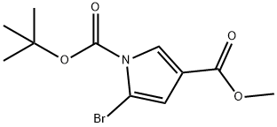 1-tert-Butyl 3-methyl 5-bromo-1H-pyrrole-1,3-dicarboxylate, Methyl 5-bromo-1-(tert-butoxycarbonyl)-1H-pyrrole-3-carboxylate Structure