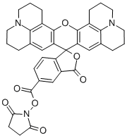 5(6)-CARBOXY-X-RHODAMINE-N-HYDROXYSUCCINIMIDE ESTER Struktur