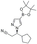 (R)-3-cyclopentyl-3-(4-(4,4,5,5-tetraMethyl-1,3,2-dioxaborolan-2-yl)-1H-pyrazol-1-yl)propanenitrile Structure