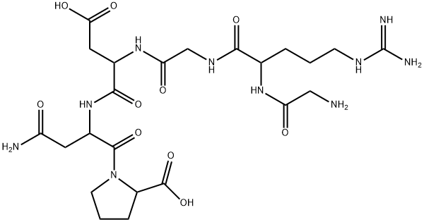H-甘氨酰-精氨酰-甘氨酰-天冬氨酰-天冬酰胺酰-脯氨酸-OH, 114681-65-1, 结构式