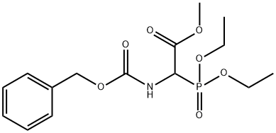 N-(ベンジルオキシカルボニル)-2-(ジエトキシホスフィニル)グリシンメチル 化学構造式