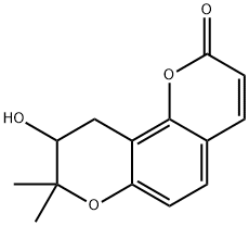 9-HYDROXY-8,8-DIMETHYL-9,10-DIHYDRO-8H-PYRANO2,3-FCHROMEN-2-ONE Struktur
