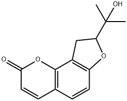 8,9-ジヒドロ-8-(1-ヒドロキシ-1-メチルエチル)-2H-フロ[2,3-h]-1-ベンゾピラン-2-オン 化学構造式