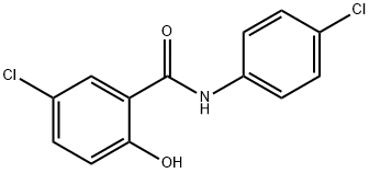 5-chloro-N-(4-chlorophenyl)-2-hydroxy-benzamide Struktur