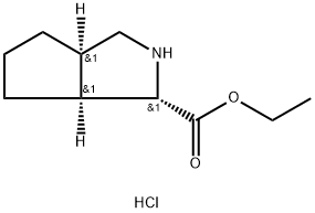 (1S,3AR,6AS)-八氢环戊烯并[C]吡咯-1-羧酸乙酯盐酸盐 结构式