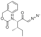 N-alpha-Benzyloxycarbonyl-L-isoleucinyl-diazomethane, (3S,4S)-3-Z-amino-1-diazo-4-methyl-2-hexanone Struktur