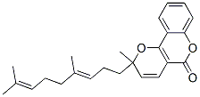 (+)-2-[(E)-4,8-ジメチル-3,7-ノナジエニル]-2-メチル-2H,5H-ピラノ[3,2-c][1]ベンゾピラン-5-オン 化学構造式