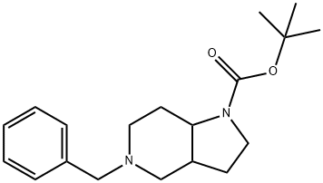 5-苄基八氢-1H-吡咯并[3,2-C]吡啶-1-羧酸叔丁酯 结构式