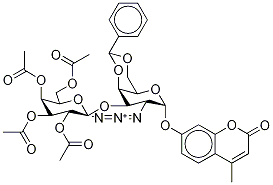 4-MethyluMbelliferyl 2-Azido-2-deoxy-3-O-(tetra-O-acetyl-β-D-galactopyranosyl)-4,6-O-phenylMethylene-α-D-galactopyranoside Struktur