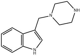 1-(1H-インドール-3-イルメチル)ピペラジン 化学構造式