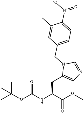 N-BOC-3-(3-甲基-4-硝基苄基)-L-组氨酸甲酯,114787-83-6,结构式