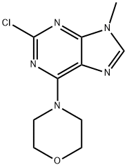 2-クロロ-9-メチル-6-(4-モルホリニル)-9H-プリン 化学構造式