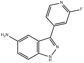 3-(2-fluoropyridin-4-yl)-1H-indazol-5-amine Struktur