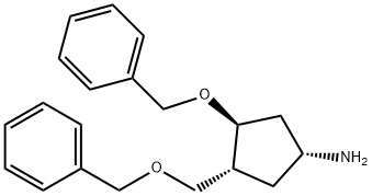 (1R, 3S, 4R)-3-Benzyloxy-4-(benzyloxymethyl)cyclopentanamine Structure