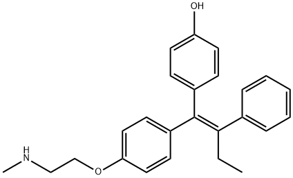 (E)-4-Hydroxy-N-desmethyl Tamoxifen Structure
