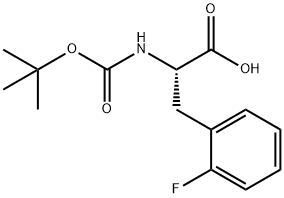 BOC-2-フルオロ-L-フェニルアラニン 化学構造式