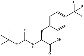 N-(tert-ブトキシカルボニル)-4-トリフルオロメチル-L-フェニルアラニン 化学構造式