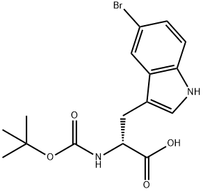 N-叔丁氧羰基-5-溴-D-色氨酸 结构式
