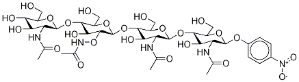 4-nitrophenyl-N,N',N'',N''',N''''-pentaacetyl-beta-chitopentaoside Struktur