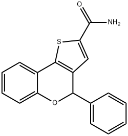 4-H-2-carboxamido-4-phenylthieno(3,2c)benzopyran Structure