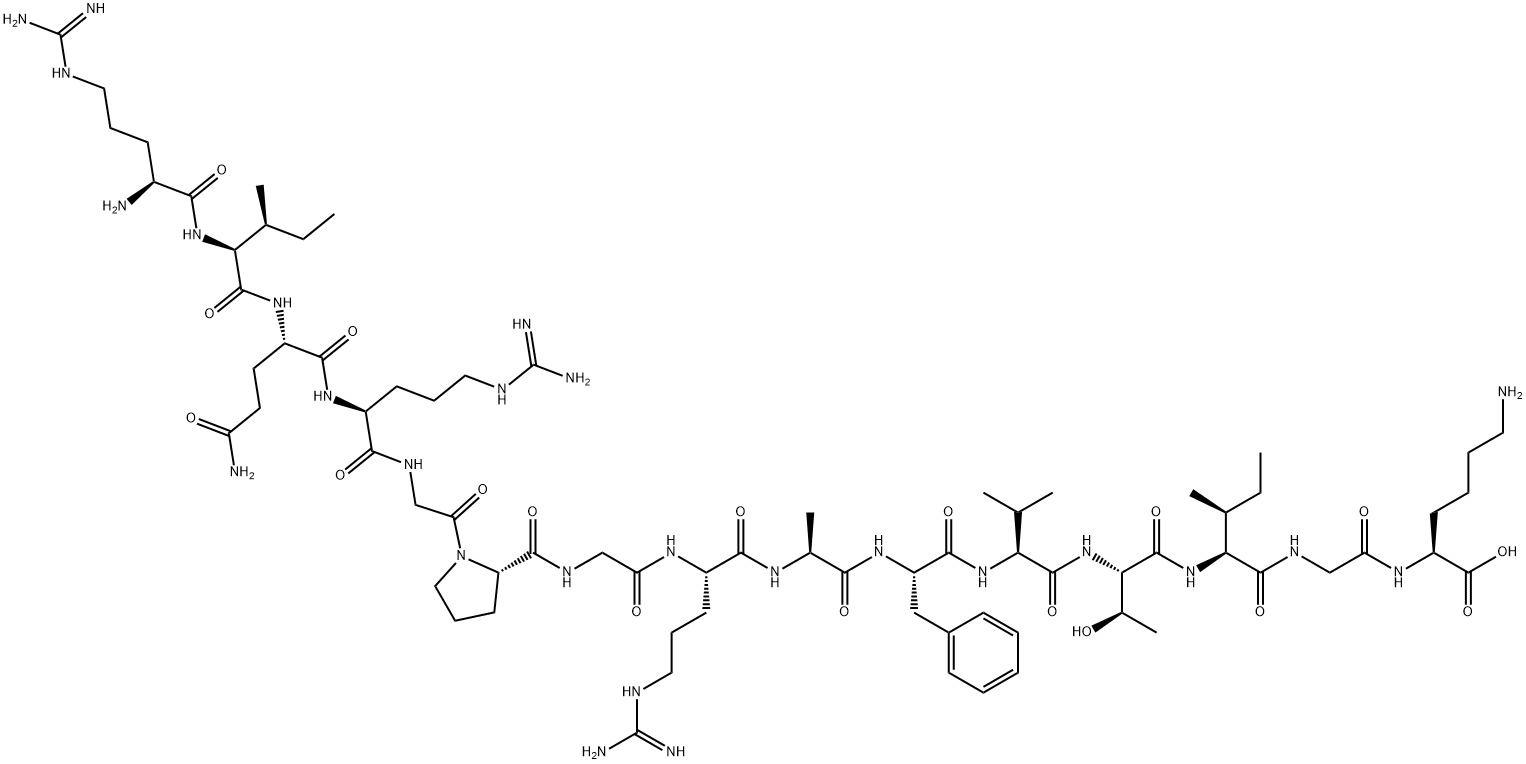 ARG-ILE-GLN-ARG-GLY-PRO-GLY-ARG-ALA-PHE-VAL-THR-ILE-GLY-LYS, 114991-28-5, 结构式