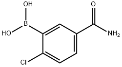 5-カルバモイル-2-クロロフェニルボロン酸 化学構造式