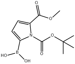 1-BOC-5-(メトキシカルボニル)ピロール-2-ボロン酸 化学構造式