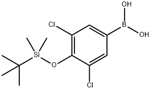 4-(TERT-BUTYLDIMETHYLSILYLOXY)-3,5-DICHLOROPHENYLBORONIC ACID, 1150114-46-7, 结构式