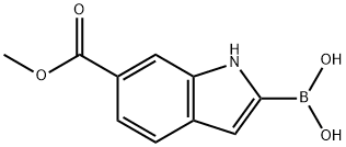 6-(メトキシカルボニル)インドール-2-ボロン酸 化学構造式