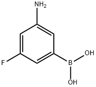 3-アミノ-5-フルオロフェニルボロン酸 化学構造式