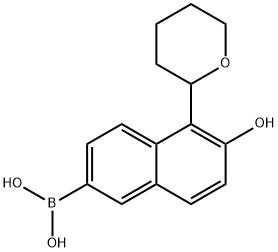 6-Hydroxy-5-(tetrahydropyran-2-yl)naphthalene-2-boronic acid Structure