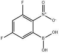 3,5-ジフルオロ-2-ニトロフェニルボロン酸 化学構造式