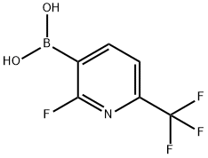 2-FLUORO-6-(TRIFLUOROMETHYL)PYRIDINE-3-BORONIC ACID, 1150114-63-8, 结构式