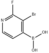 3-ブロモ-2-フルオロピリジン-4-ボロン酸 化学構造式
