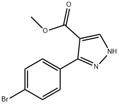 3-(4-ブロモフェニル)-1H-ピラゾール-4-カルボン酸メチル 化学構造式
