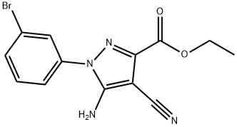 Ethyl5-amino-1-(3-bromophenyl)-4-cyanopyrazole-3-carboxylate 化学構造式