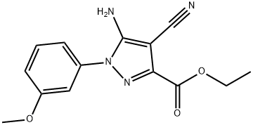 Ethyl5-amino-4-cyano-1-(3-methoxyphenyl)pyrazole-3-carboxylate Struktur