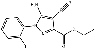 Ethyl5-amino-4-cyano-1-(2-fluorophenyl)pyrazole-3-carboxylate Struktur