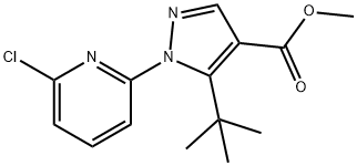 Methyl5-tert-butyl-1-(6-chloropyridin-2-yl)pyrazole-4-carboxylate 化学構造式
